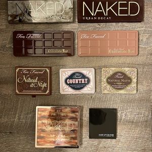 Urban Decay, Make Up For Ever, and Too Faced Eyeshadow- lightly used